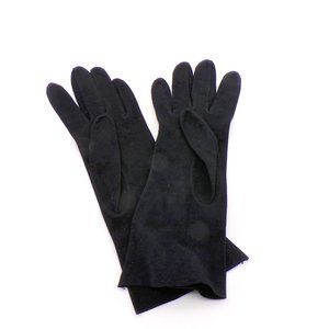 Vintage 40s or 50s Black Suede Gloves